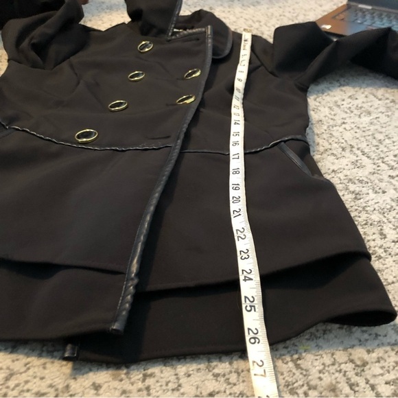 Steve Madden Black Double Breasted Pea Coat Size Medium - Picture 11 of 12